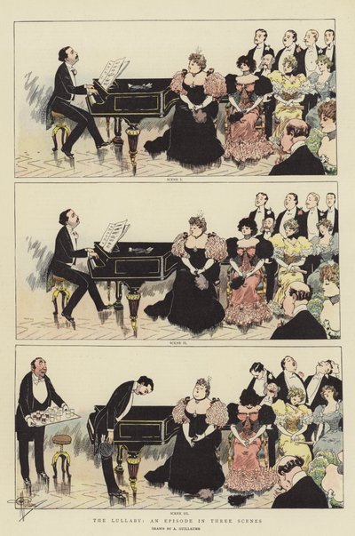 Az altatódal, egy epizód három jelenetben (chromolitho) alkotó: Albert Guillaume